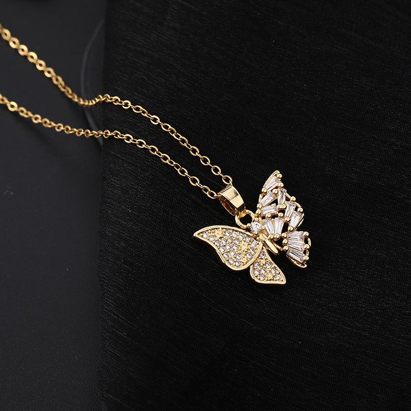 Женское ожерелье с подвеской в виде бабочки из кристалла циркона, подарок для пары