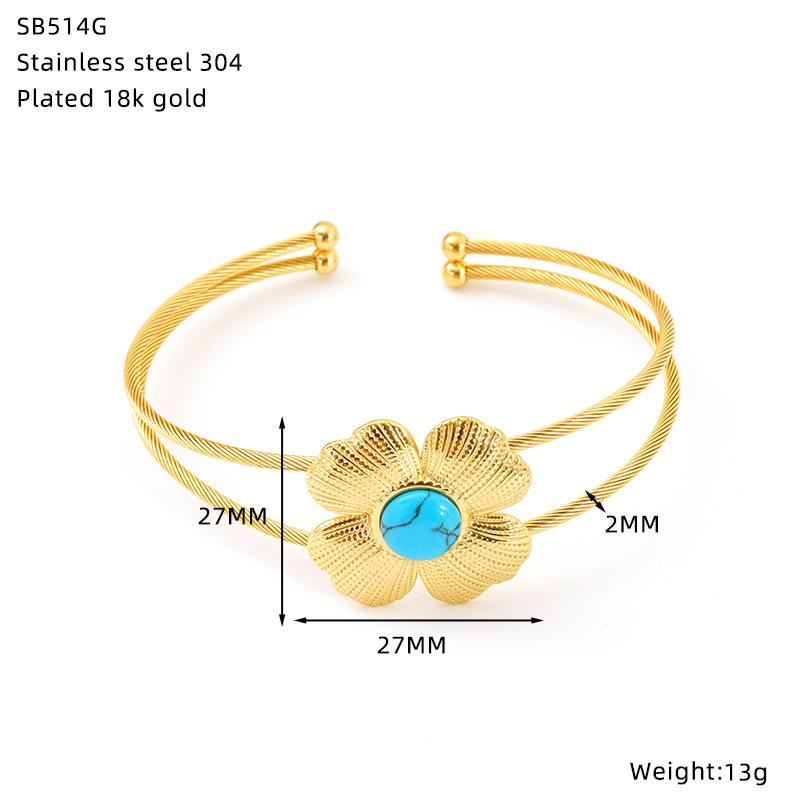 Золотой браслет из титановой стали не тускнеет дизайн с бирюзой простой роскошный браслет браслет