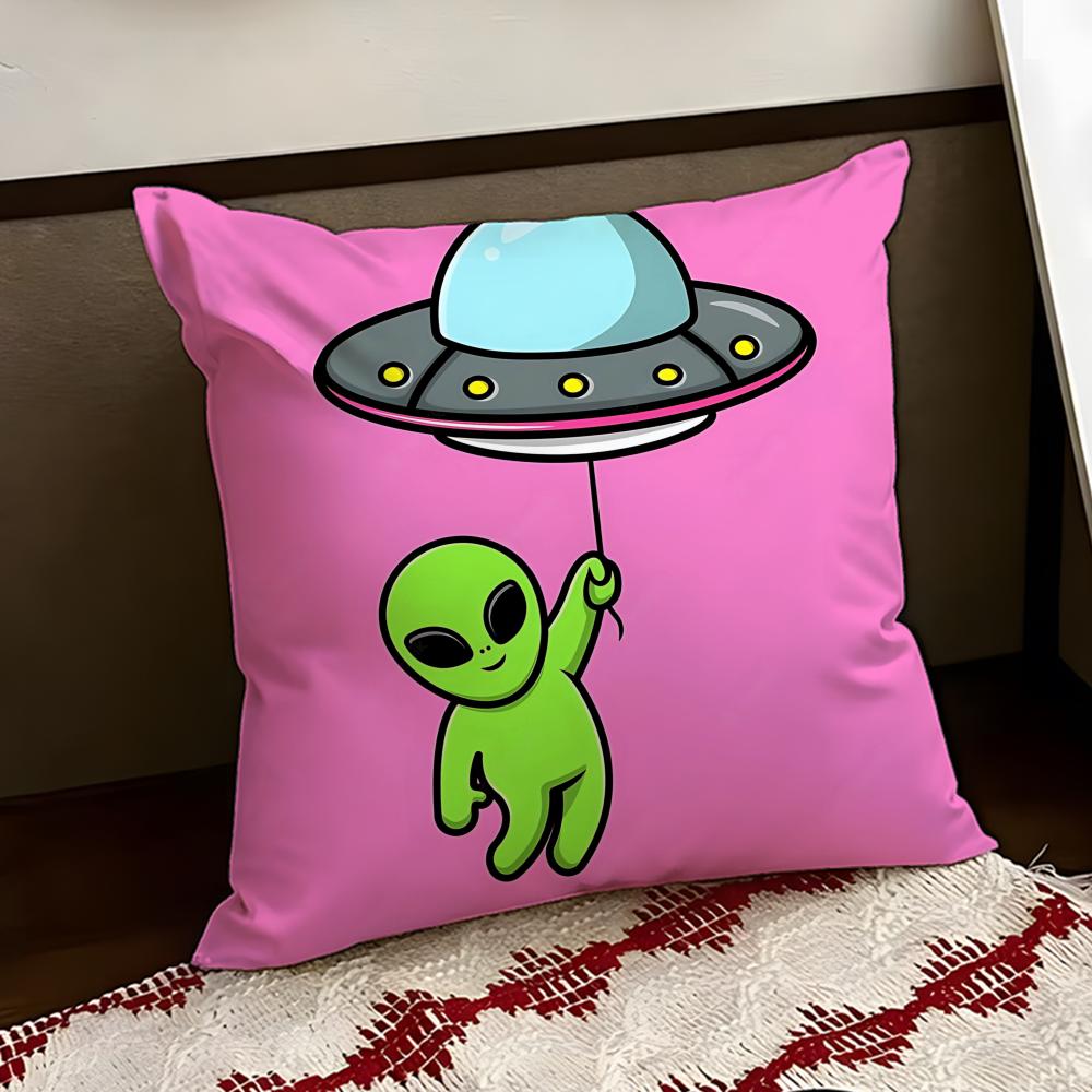 Loopy Silly Alien Cushion Cover Reversible Soft Durable Pillow Cover Home  Car MultiScene Use for Daily Comfort