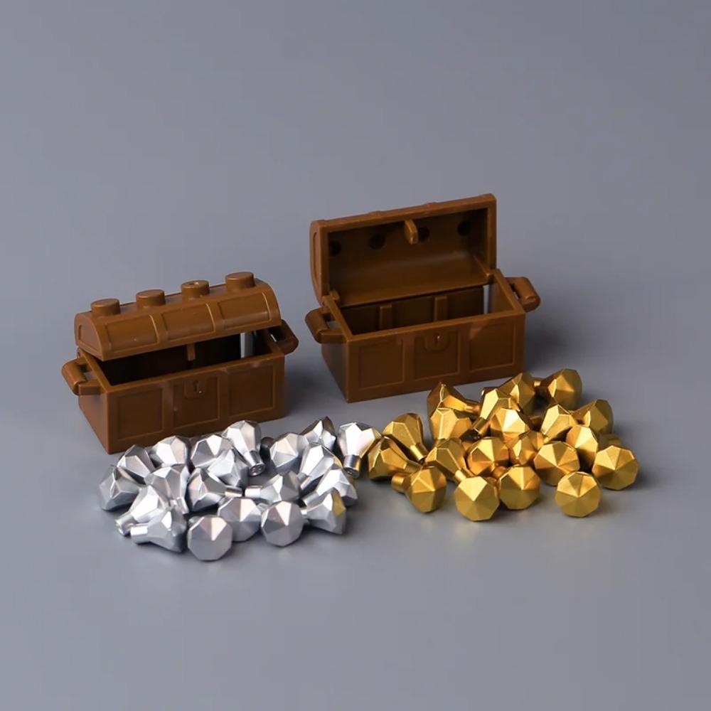 MOC Precious Deposits Building Blocks Treasure Pirate Map Gold Ore Silver Brick Box Diamond Bricks Toys Gift