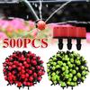 500pcs Garden Irrigation Nozzle 1/4 Inch Adjustable Dripper Sprinkler Emitter Micro Drip Balcony Yard Greenhouse Watering Drippe