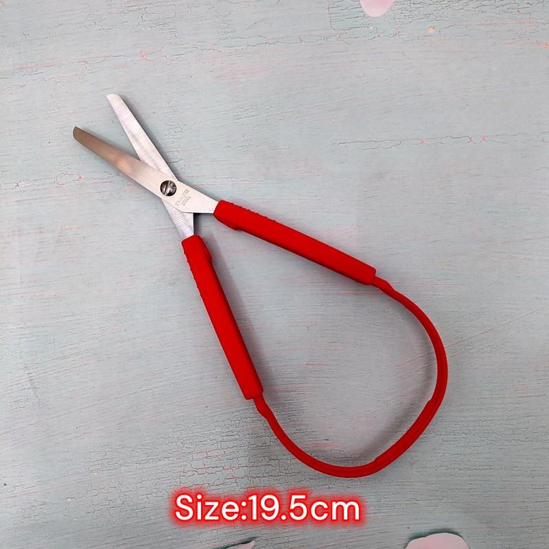 1Pcs Loop Scissors Colorful Grip Scissors Loop Handle Self-Opening Scissors Adaptive Cutting Scissors for Children Adults