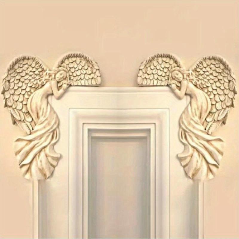 2PCS Angel Wings Home Gift Resin Craft Door Frame Ornament Indoor and Outdoor Garden Door Ornament