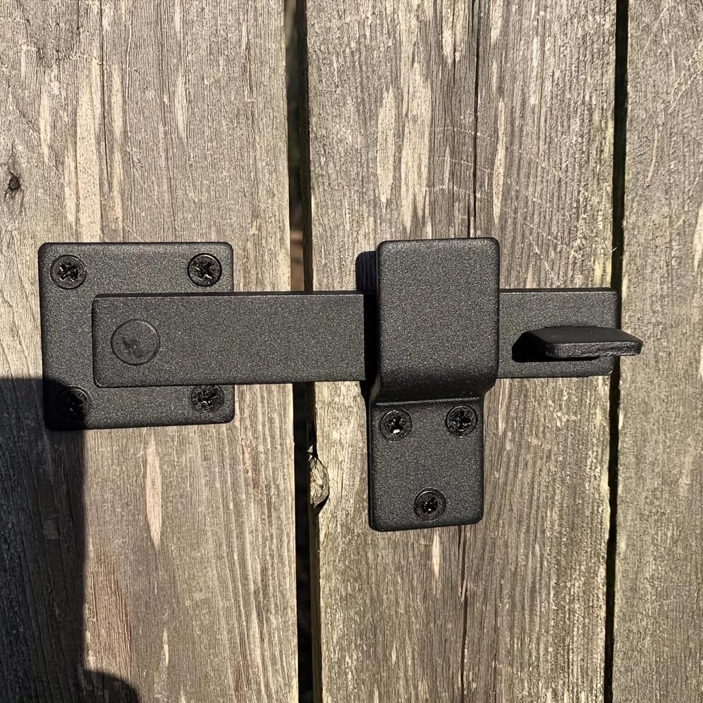 1 шт. Сверхпрочная матовая черная металлическая защелка для амбарной двери, цельная металлическая 5,5 дюймов с матовой отделкой и вращающейся ручкой для внутренних/наружных дверей из массива дерева