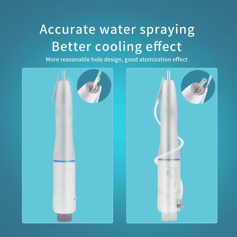 Niceden Стоматологический синий кольцевой светодиодный наконечник E-типа с внешним водяным спреем, прямой наконечник, стоматологические инструменты, низкоскоростной наконечник