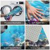 1Pcs Deep Sea Marine LifePattern Floor Mat Modern Kitchen Polyester Rug Non-Slip Colorful Indoor Carpet, For Home Bathroom Bedroom Living Room Decor