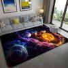 Cartoon Cute Space Pattern Carpet Universe Planet Print Floor Mat For Living Room Non-slip Washable Bedroom Area Rug Home Decor