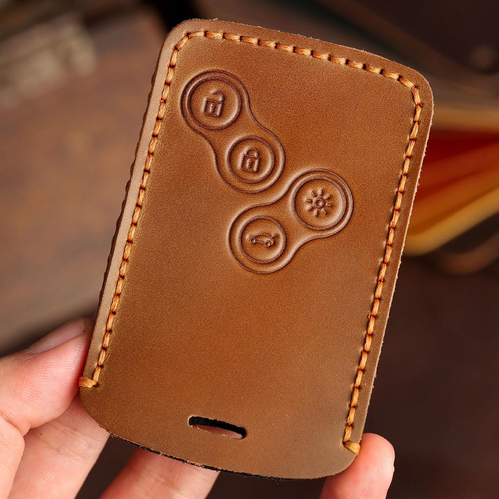 Кожаный чехол для автомобильного ключа Renault Megane 2 3 Clio Scenic Duster Kaptur Captur Logan Laguna Zoe Koleos Danilo Nema Fluence