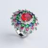 Exquisite Mixed Fancy Crystal With Flower Women 'S Ring Wedding Party Engagement Rings Jewelry Hand Accessories Size 6 -10