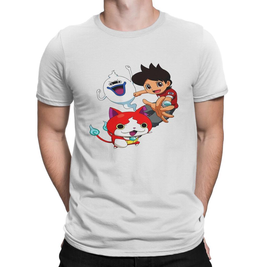 Yokai Men's T Shirt Yokai Watch Fun Tee Shirt Short Sleeve Round Collar T-Shirts Pure Cotton Printed Clothing