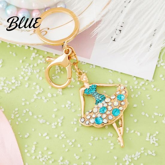 Sparkling Keychain Ballerina Rhinestones Ballet Dancer Key Ring for Women