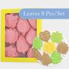 8 Pcs/Set Tropical Leaves Biscuit Mold 3D Summer Monstera Ivy Cookies Pattern Food-grade PP Sweet Pastry Biscuit Molds Home Kitchen Baking Mold Tool