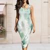 Women Plus Size Sleeveless Vest Midi Dress Featuring Metal Ring Detail At Left Neckline
