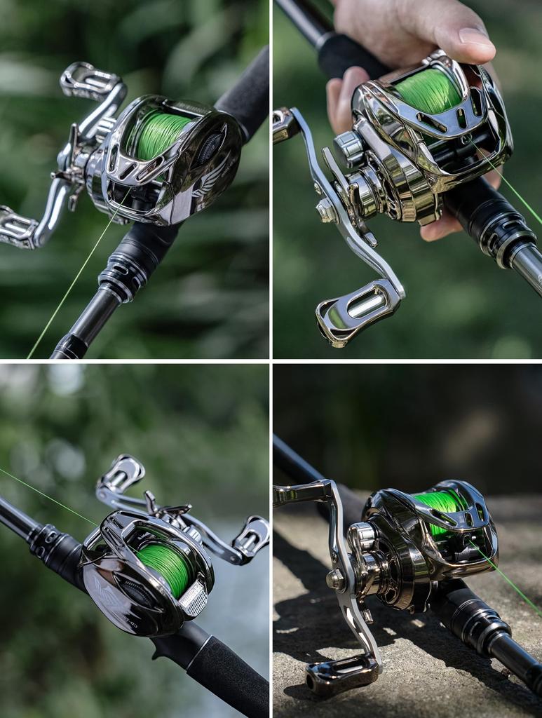 Lightweight Baitcasting Reel for Long Powerful Magnetic Maximum Drag Force of Gear Suitable for and Freshwater Fishing Casting, Brake, 6kg, 6.31