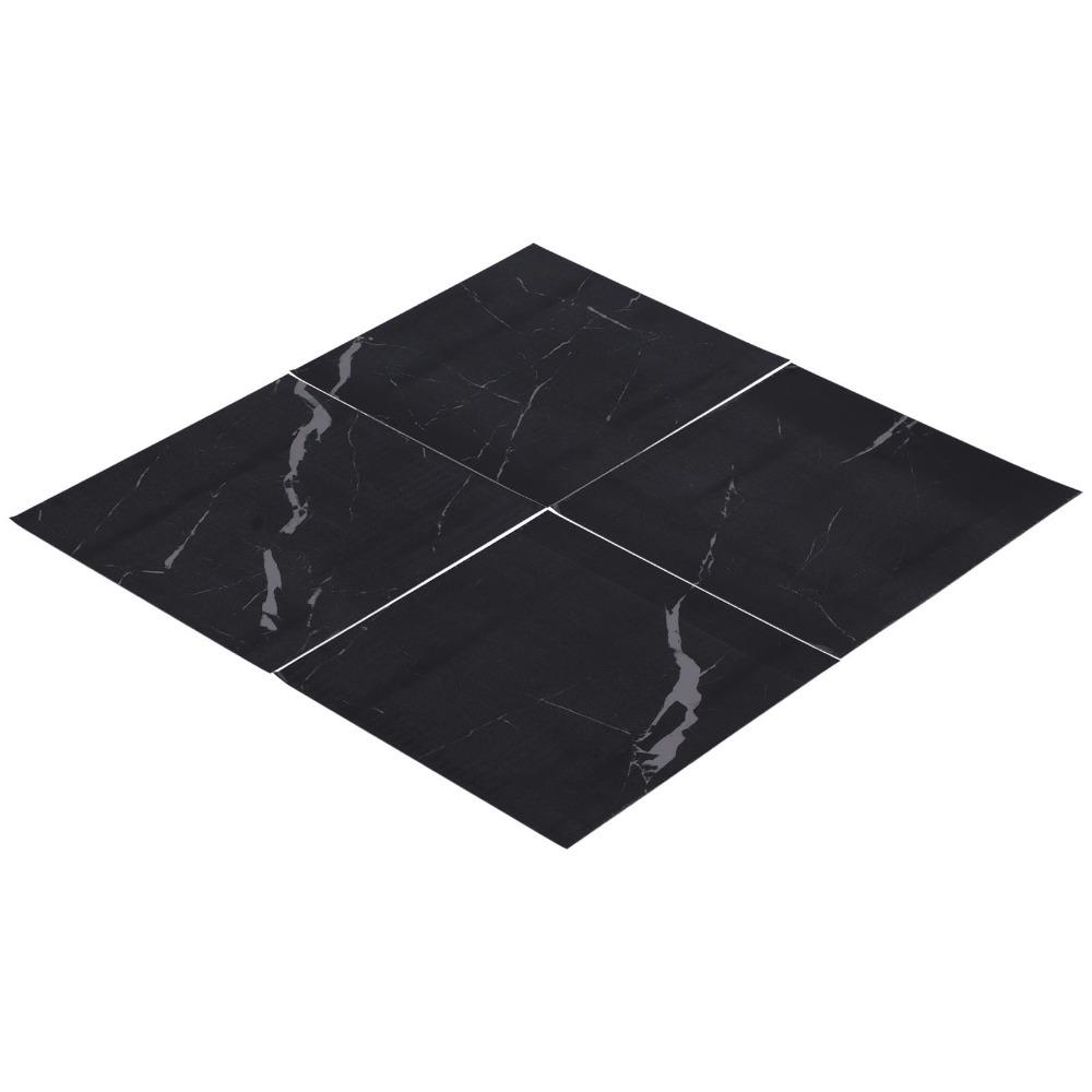 4Pcs Black (Dark Coffee) Self Adhesive Floor Decals Marble Tile Stickers  for Stairs
