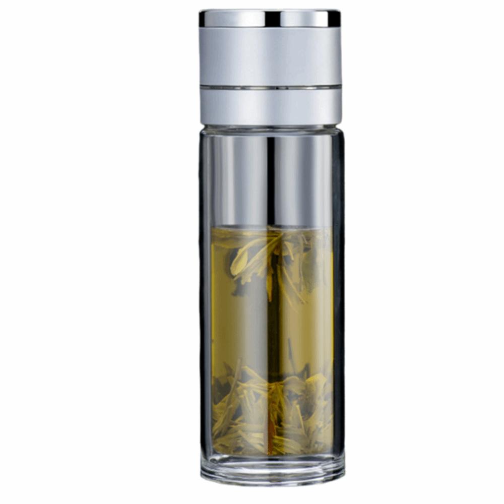 Borosilicate Glass Tea Water Cup One Click Opening Infuser Tumbler Outdoor Activities