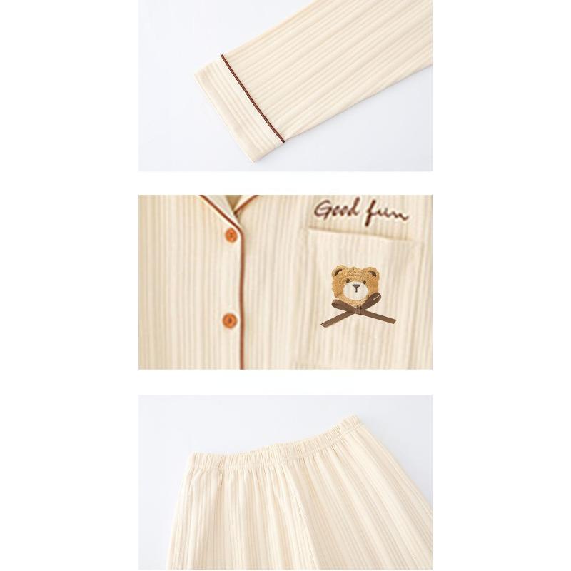 Новый комплект пижамы с длинными рукавами для женщин, весенняя и осенняя пижама из чистого хлопка, корейский стиль, домашняя пижама большого размера