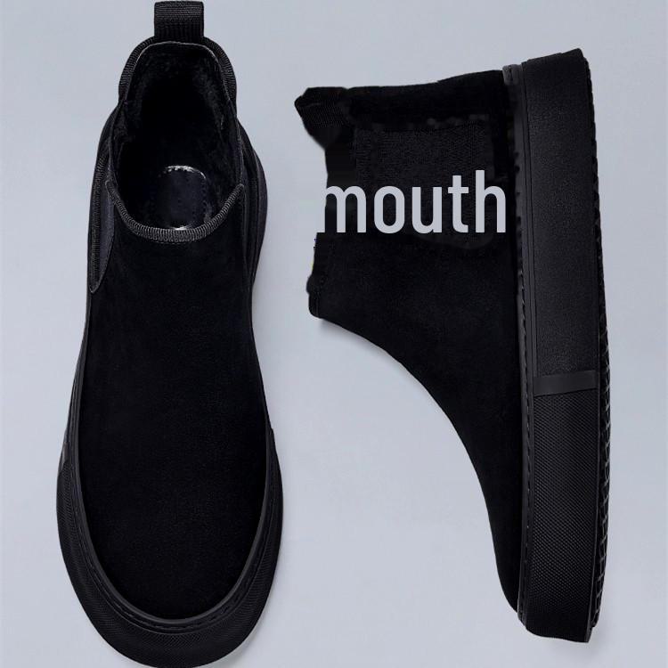 Men's Winter High-Top Velvet-Lined Martin Boots - Thick Sole Cotton Shoes