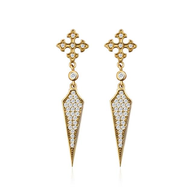 Серьги-гвоздики из золота и серебра для женщин, винтажные, с фианитами и цирконами, необычные, длинные, серьги-подвески, ювелирные изделия, серьги для девочек, оптовая продажа