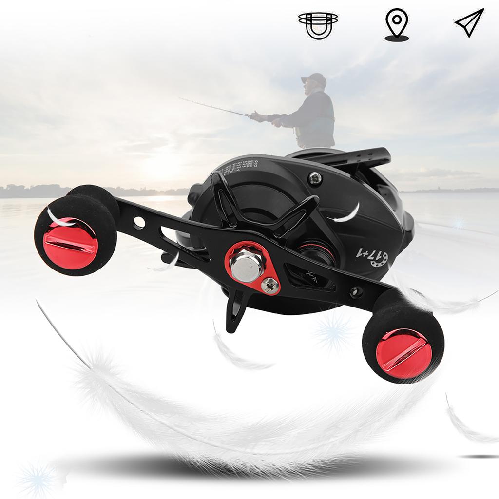 Black Red Metal Spool Magnetic Brake Fishing Casting Reel Fish Wire Wheel Tool AccessoryRight LK100R