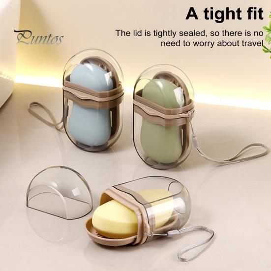 Дорожная мыльница с прозрачным дизайном, компактная переносная герметичная мыльница с крышкой, мыльница с поддоном для слива