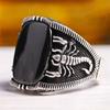 New Punk Turkey Vintage Rings Geometric Oval Black Suitable For Anniversary Party Wedding Men 'S Rings High -End Luxury Jewelry