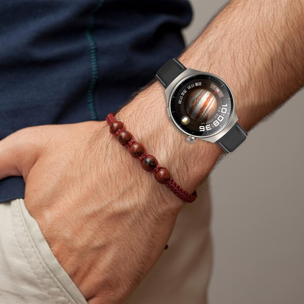 Для Huawei Watch Buds/Watch 4 Pro/Watch 3 Pro Ремешок для часов из натуральной коровьей кожи 22 мм Раскладывающаяся застежка Наручный ремешок