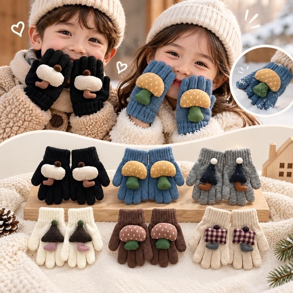 1 Pair Separated Finger Winter Gloves Breathable Toddler Gloves Cute Kids Gloves Outdoor Play