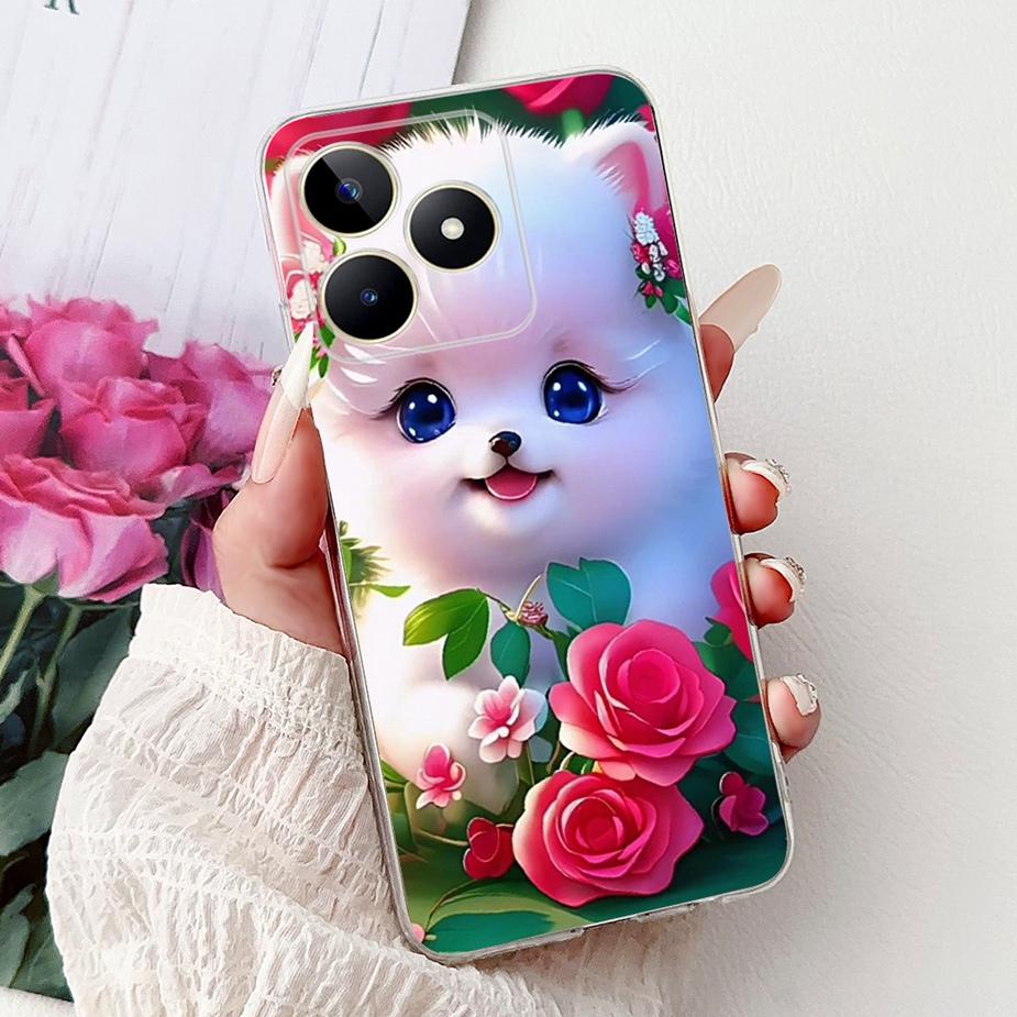 For Realme Note 50 Case RMX3834 Cute Cat Painted Cover Clear Silicone Soft TPU Phone Case For Realme Note 50 Note50 Fundas Coque