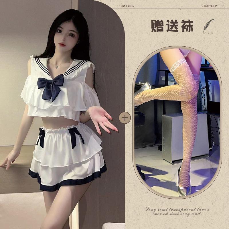 Sex underwear seduction outfit sexy sailor pure desire wind pure JK uniform perspective bed soft girl uniform suit