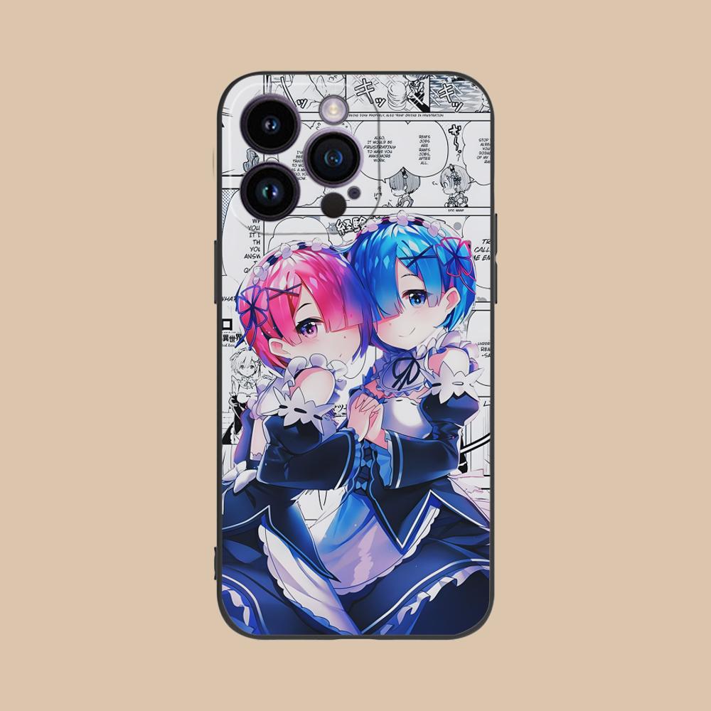 ReZero Рем Рам Матовый ТПУ Чехол для Мобильного Телефона для iPhone 17 16 15 14 13 12 11 X XR XS 8 7 Air Pro Max Plus Mini Цветная Крышка