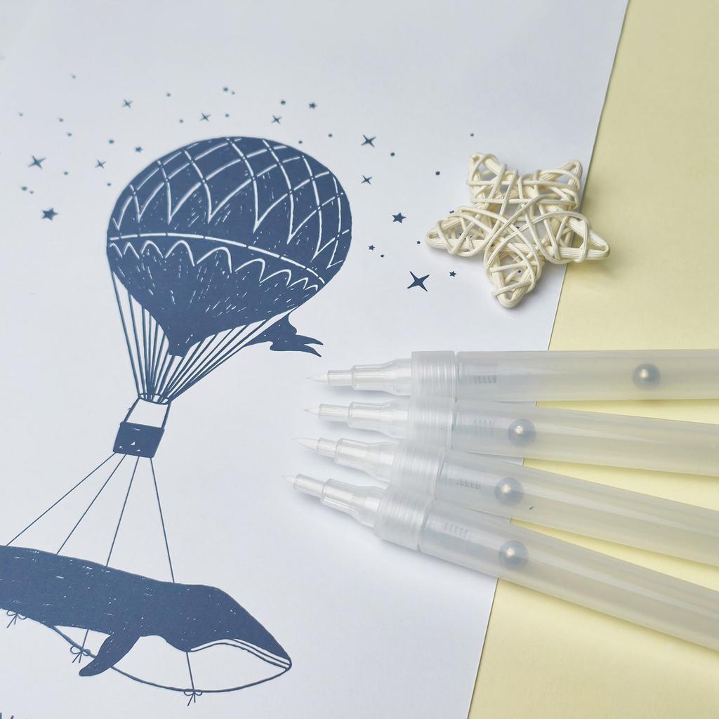 6 шт. прозрачная пустая ручка-кисть, многоразовая акриловая пустая маркерная ручка, пустая ручка для рисования на бумаге, дереве, ткани, холсте