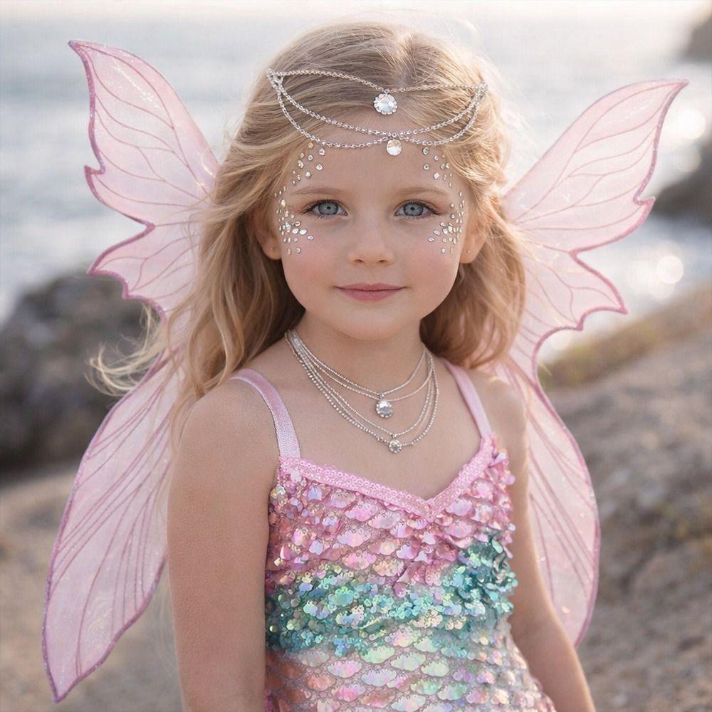 Mermaid Fairy Wings With Stickers Butterfly Costume Wings Magical Dress Up Wings for Women Girls