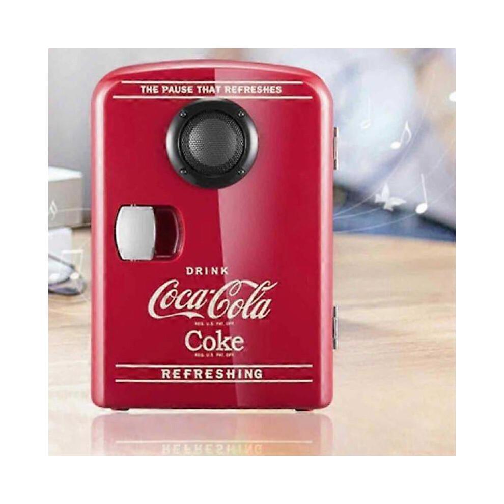 Coca-cola 12V Portable 4 Liter/6 Can Thermoelectric Mini Fridge/Warmer with Bluetooth Speaker