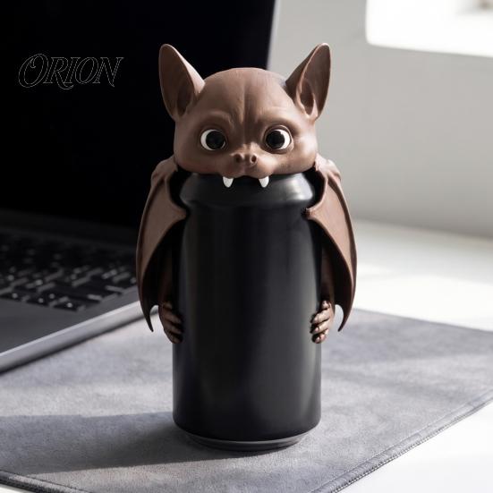 Подставка для напитков "Кот-вампир" 3D-печатный держатель для банок в виде летучей мыши, Забавный мультяшный органайзер для напитков на стол, Стандартные банки с газировкой, Хэллоуинский декор для рабочего стола, Новинка