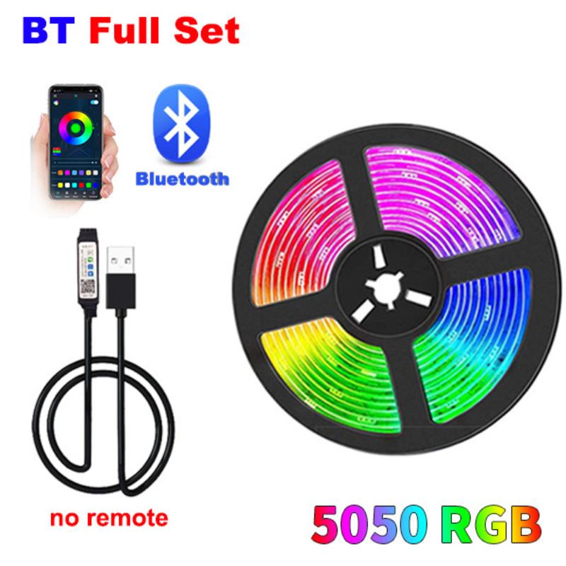 10M Светодиодная лента Rgb Светодиодная лента USB Bluetooth 5V 5050SMD Гибкая светодиодная лента для спальни Подсветка экрана дисплея Атмосфера неоновый свет