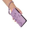 (Purple) Case For Motorola MOTO G13/G23/G53 Wallet Phone Case Embossed Butterfly With Hand Strap And Card Slot High Quality Leather