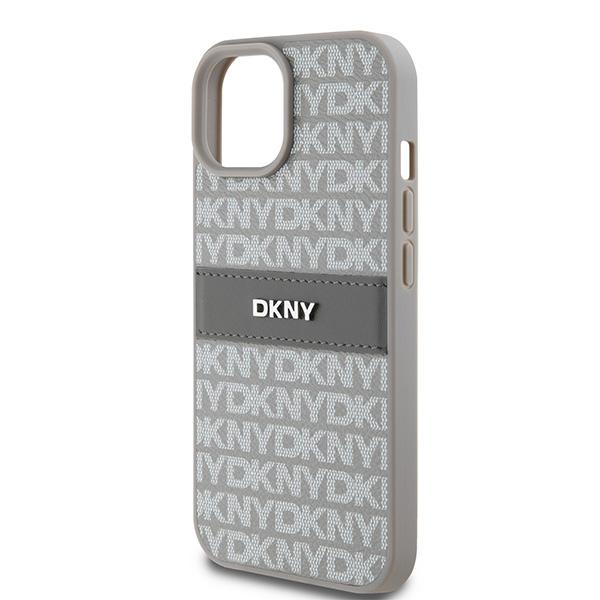 Dkny Dkhcp15Mprthsle Iphone 15 Plus /14 Plus 6.7 Beżowy/Beige Hardcase Leather Mono Stripe & Metal Logo