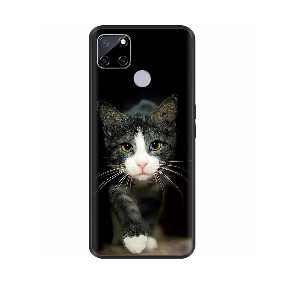 Чехол для Realme C25 C25s Мягкий Милый Чехол для OPPO Realme C25Y C21Y Силиконовый Черный ТПУ Чехол для Телефона Для OPPO Realme C21 Цветочный Чехол