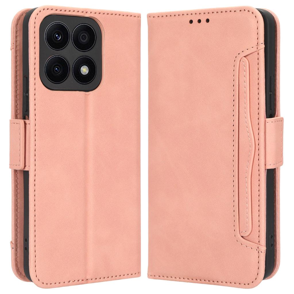 Для Honor X8a 4G чехол-кошелек-раскладушка для телефона из искусственной кожи с подставкой и несколькими отделениями для карт