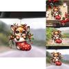 Adorable 2d Acrylic Reindeer Car Mirror Ornament Perfect For Christmas Decor Gifts