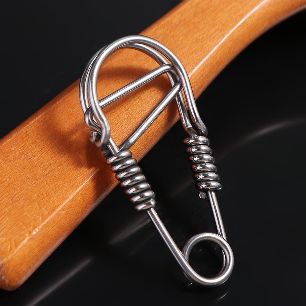Stainless Steel Stainless Steel Wire Snap Clip Hook Carabiner Key Ring Belt Clip