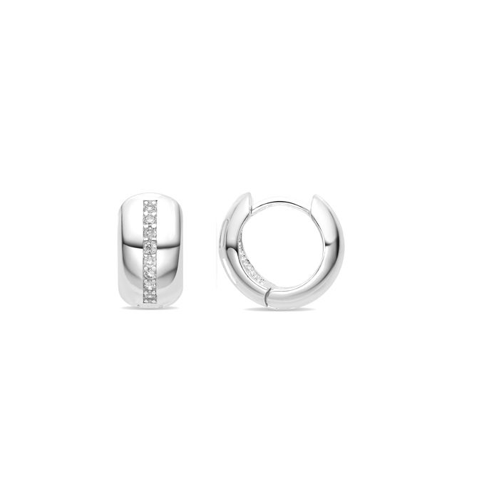 Boucles d'oreilles Luxenter avec Zirconia brillant finition argentée - Shapa