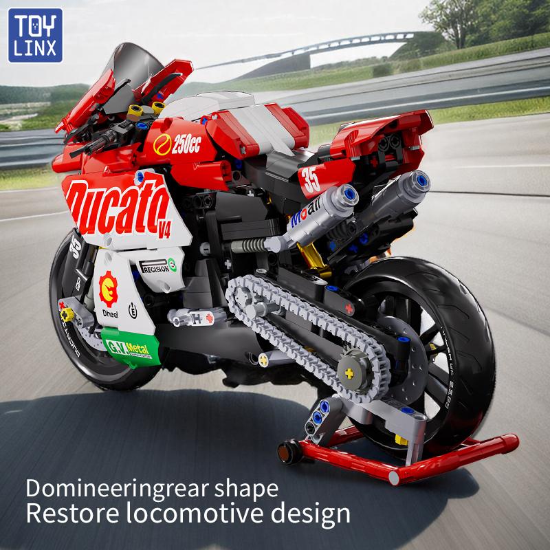 ToylinX 883 детали Коллекционная модель мотоцикла для сборки Большой набор для сборки мотоцикла Идея подарка для взрослых