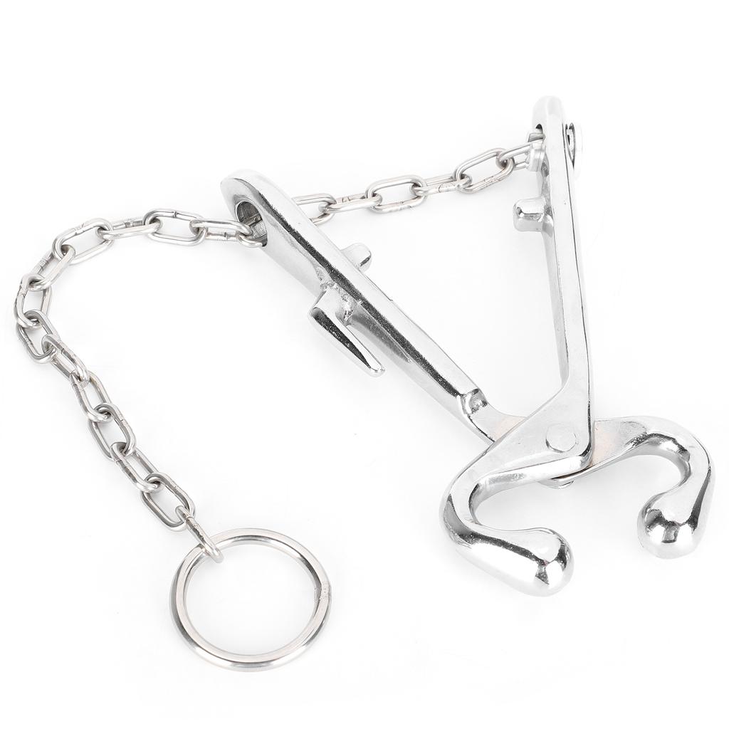 Cow Nose Pliers Stainless Steel Cattle Nose Ring Pliers with Chain Cattles Traction Clamp