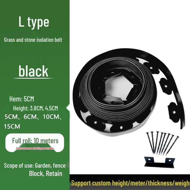 Г-образная садовая окантовка и удерживающая полоса для разделения травы и камня