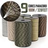 Военный 9-жильный 4 мм 650 паракорд 50 м 100 м тактический парашютный шнур кемпинг DIY плетеная веревка для выживания на открытом воздухе парашютная стропа