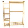 Вешалка стойка для одежды Supretto напольная бамбуковая с полками (9168)