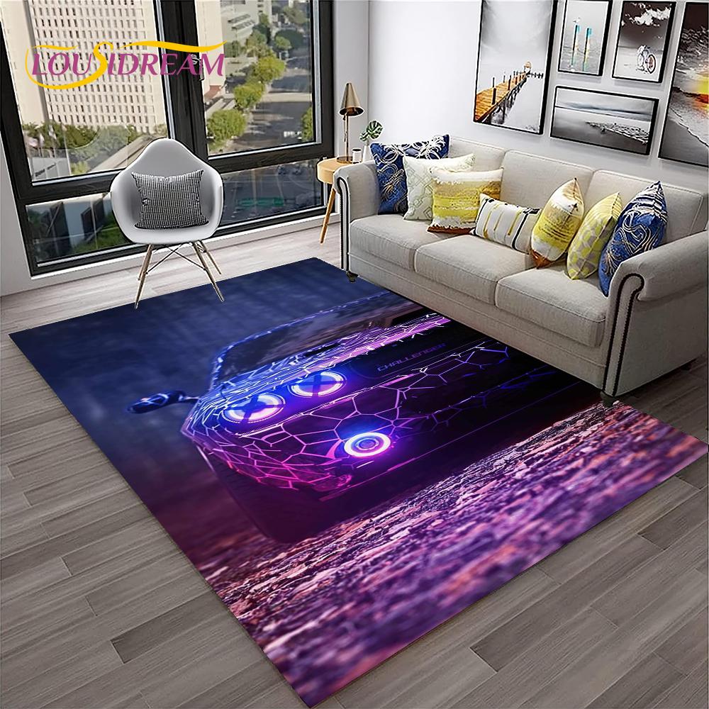 Racing Car Shaped Kids Play Rug Non Slip Floor Mat For Living Room Bedroom Sofa Decor Area Carpet