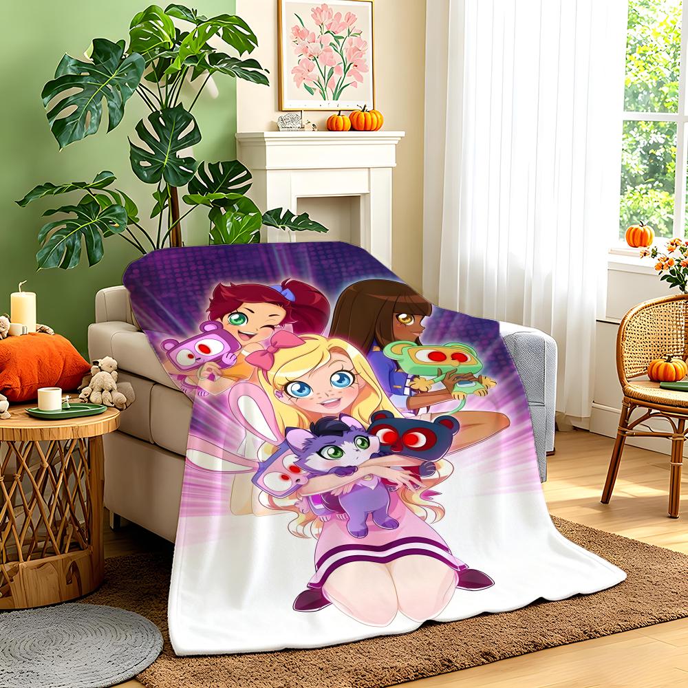 Animation L-LoliRocks Throw Flannel Throw Blanket,Bed Home Office Nap Blanket Travel,Camping,Picnic Blanket Soft Decor